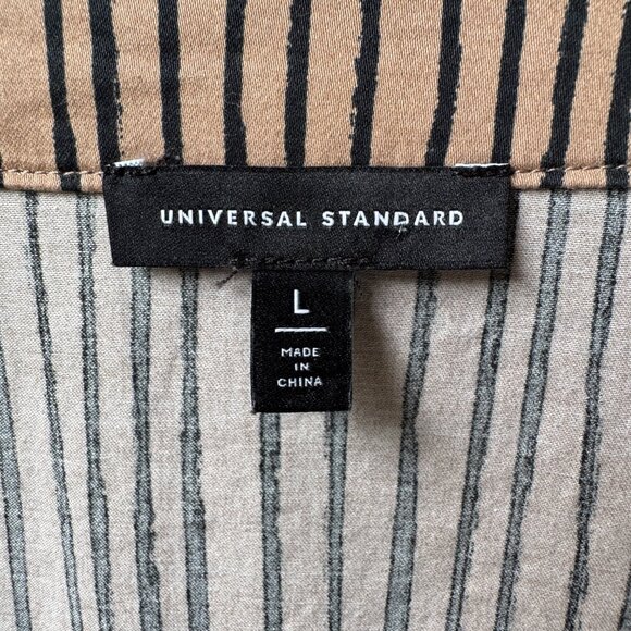 Universal Standard V-Neck Striped Belted Cotton Dress - US size L = 22/24 - Picture 4 of 16